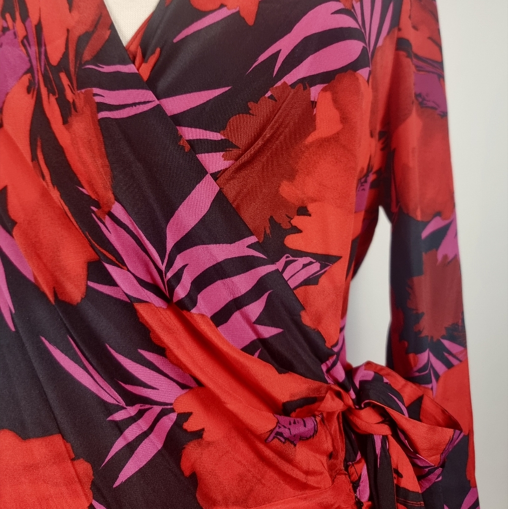 Veronica Beard Red and Pink Floral Dress - Picture 11 of 11
